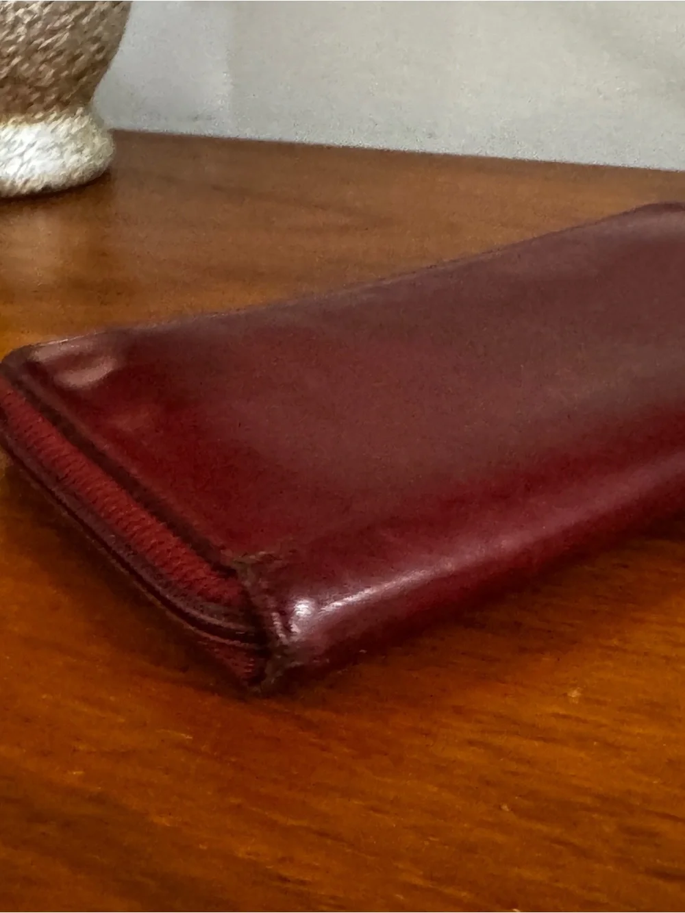 Coach vintage Leather Zip-Around Wallet in Deep Red